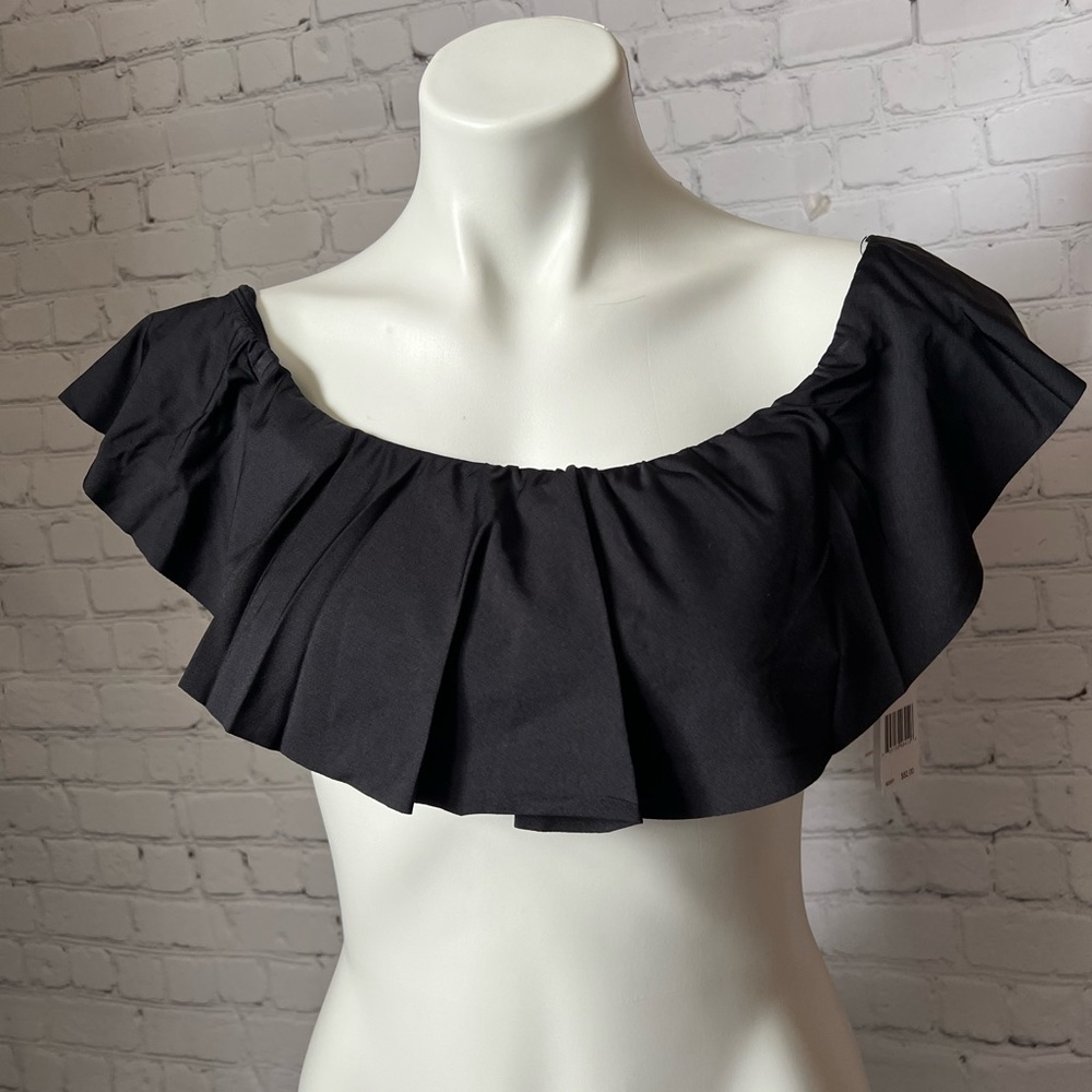 TRINA TURK BIKINI SET - OFF THE SHOULDER RUFFLE BANDEAU & SIDE SHIRRED H… - Picture 6 of 10